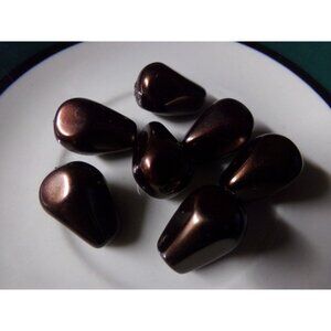 Brown Pearly Glass Beads